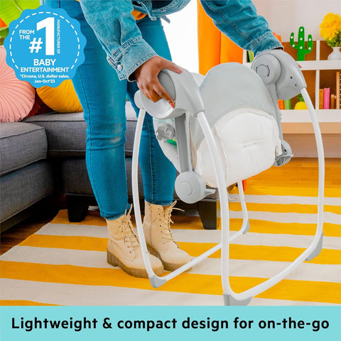 Bright Starts Whimsical Wild Portable Baby Swing, Newborn to 9 Months