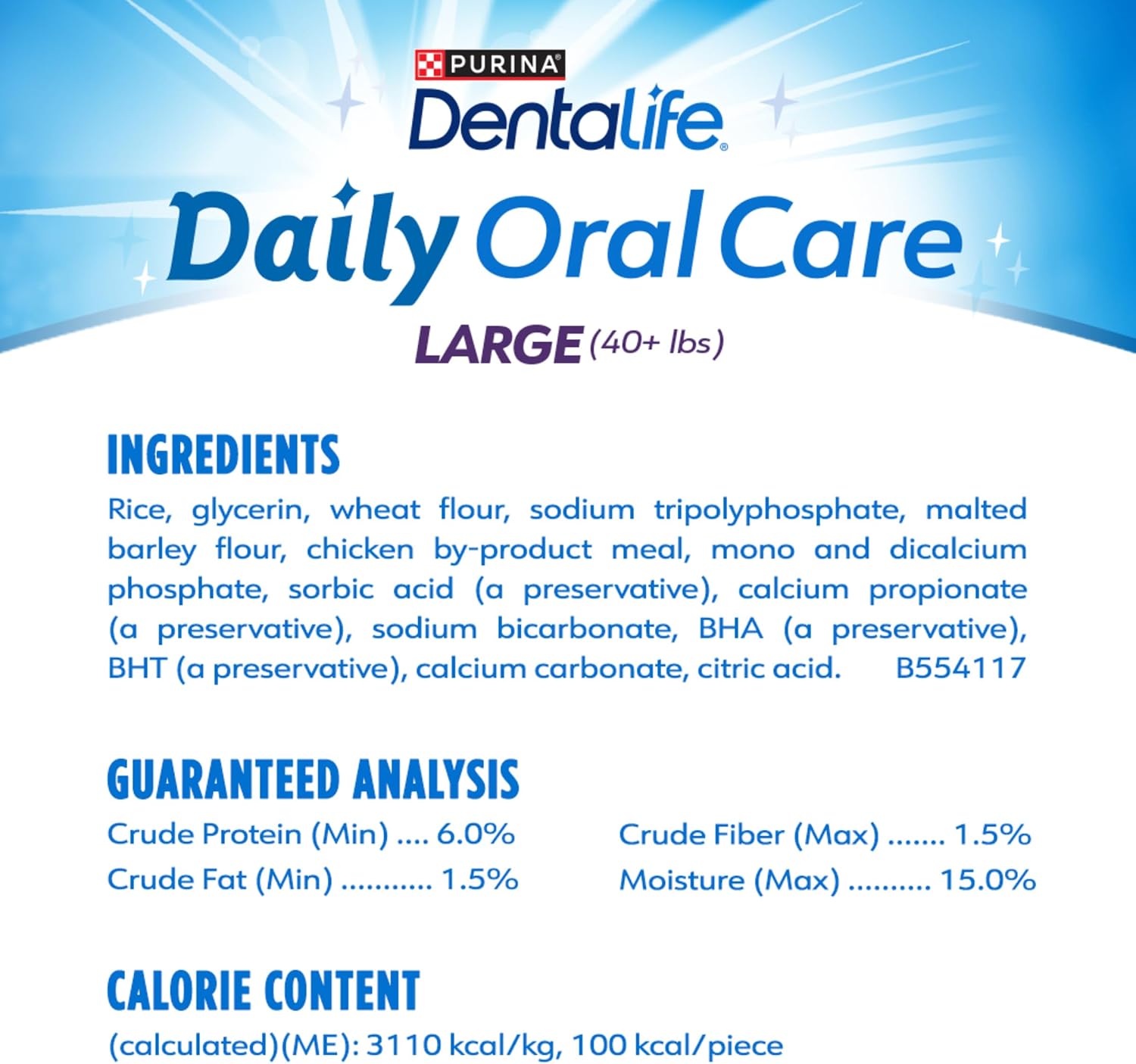 Dentalife Purina Daily Dental Chews for Large Dogs, 18 ct Pouch