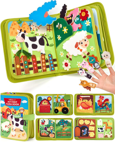hahaland Busy Book for Toddlers 1-3 - Montessori Toys 1 Year Old Busy Board