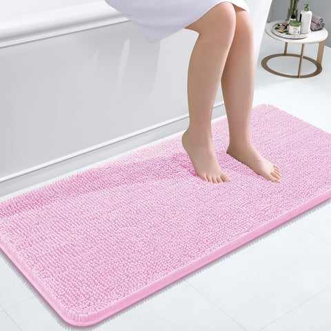 OLANLY Bathroom Runner Rugs 47x20, Extra Soft Absorbent Chenille Bath Rugs
