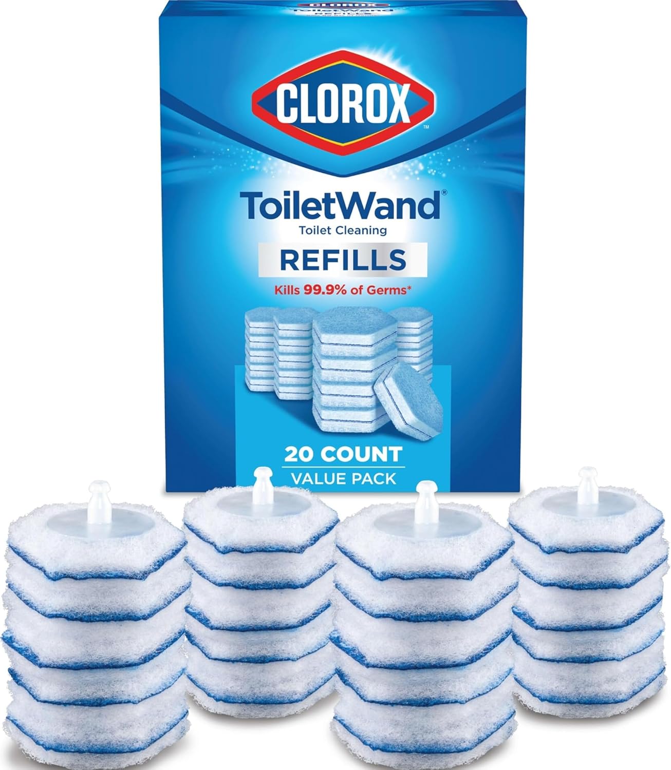 Clorox ToiletWand Toilet Cleaner Refills, Toilet brush, Original, 20 Count