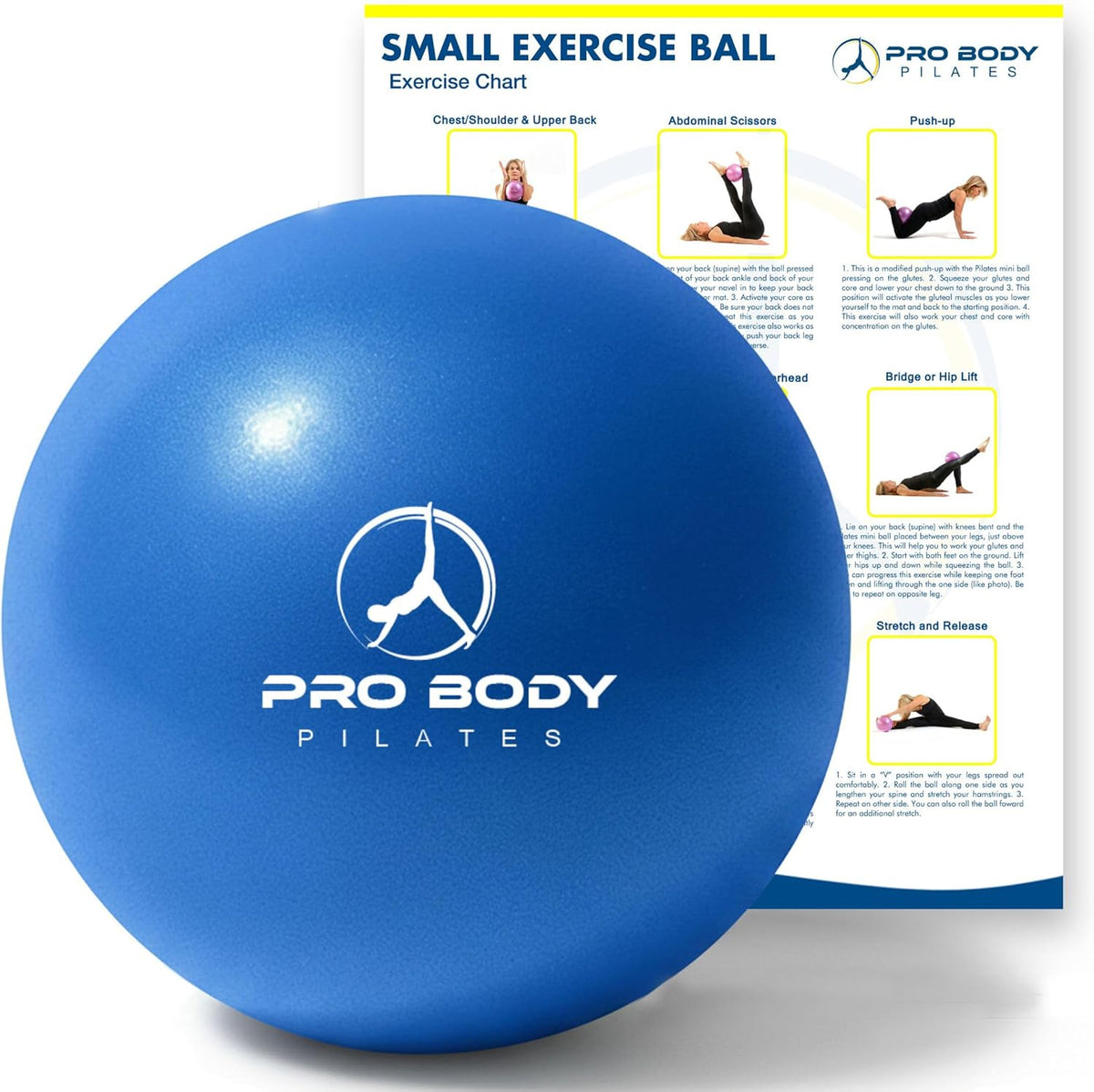 ProBody Pilates Ball Small — 9 Inch Small Exercise Ball