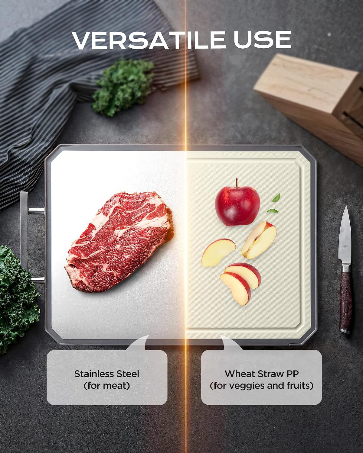 EXTRA LARGE Stainless Steel Cutting Board Set of 3 for kitchen
