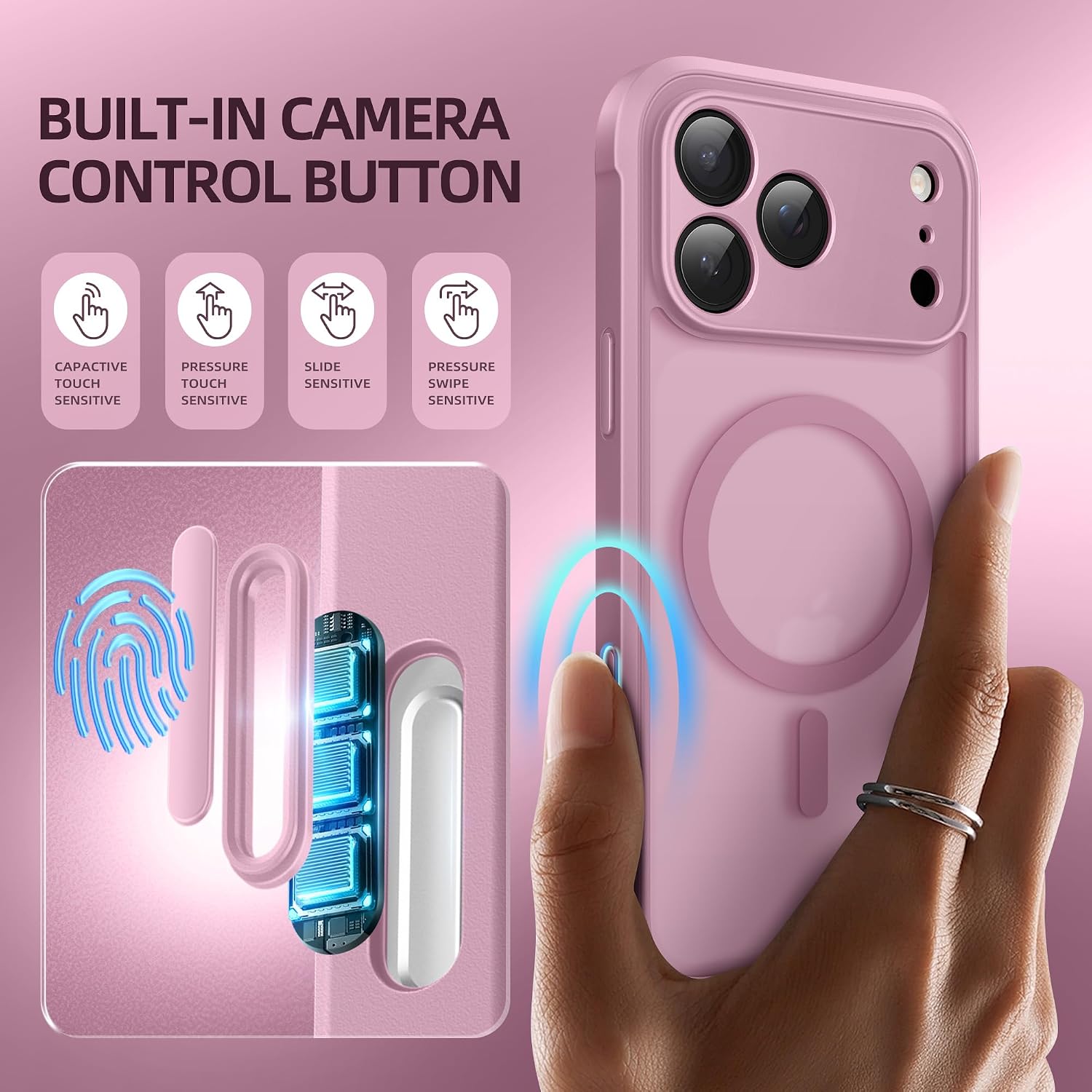 BERFY for iPhone 17 Pro Case, Compatible with MagSafe, Mauve