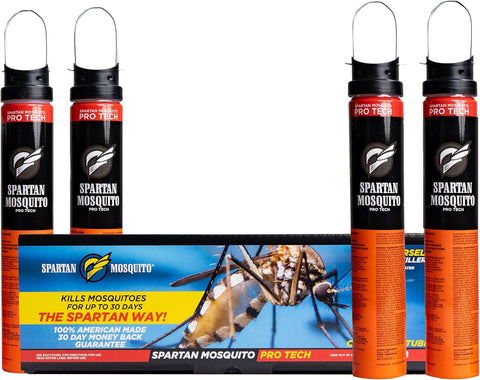 Spartan Mosquito Pro Tech - 1 Acre Pack 4 Tubes | Outdoor Mosquito Repellent for Yard, Patio & Home | Natural Insect Killer & Bug Control Barrier