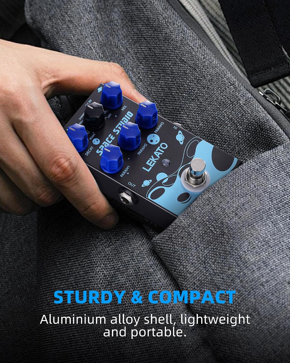 LEKATO Reverb Digital Guitar Effect Pedal, Reverb Innovation Unique Sound 9 Effects Universe Pedals with Bypass Pure Digital for Electric Guitar (EP-03)