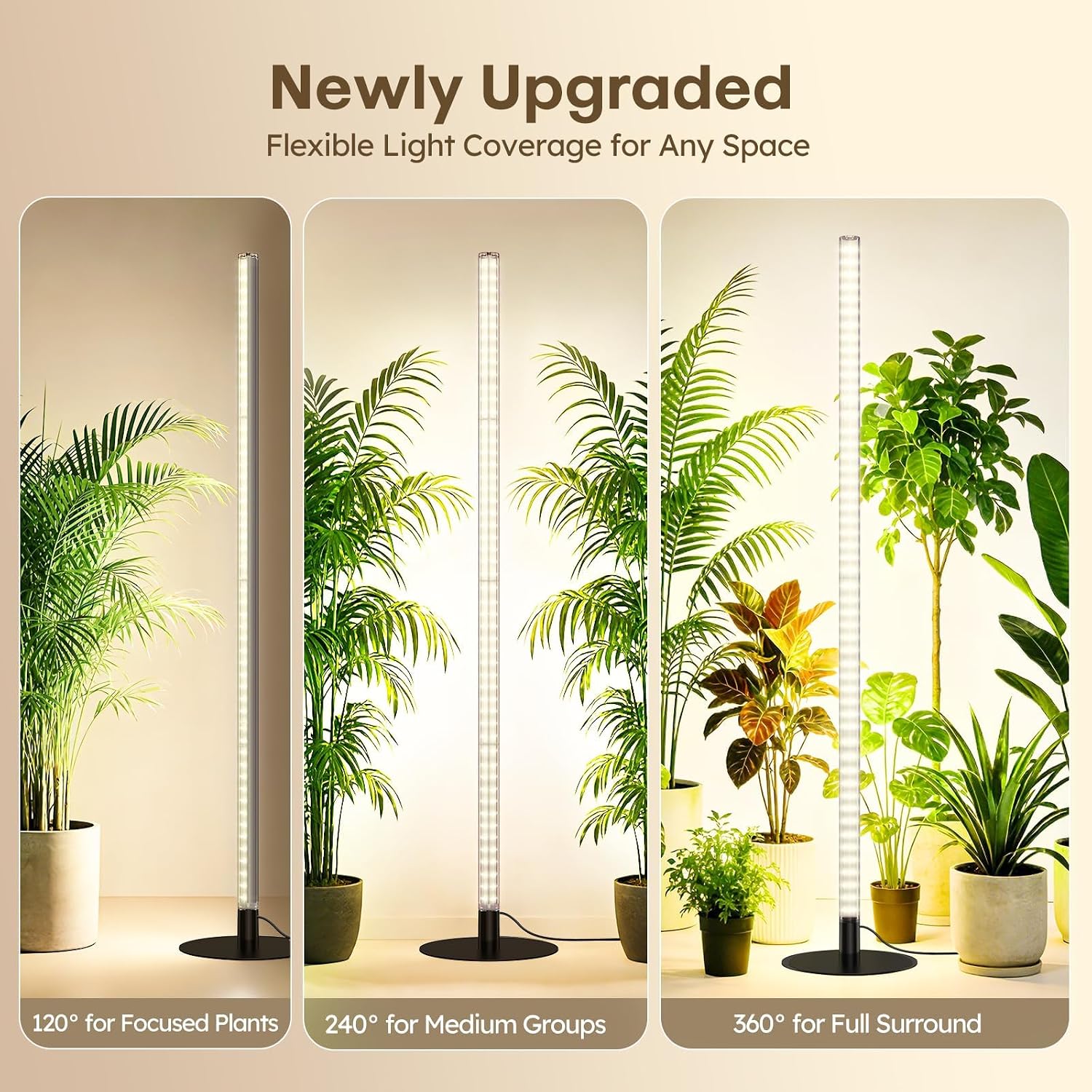 360° Grow Lights for Indoor Plants with Stand, Up to 67'' Adjustable Height