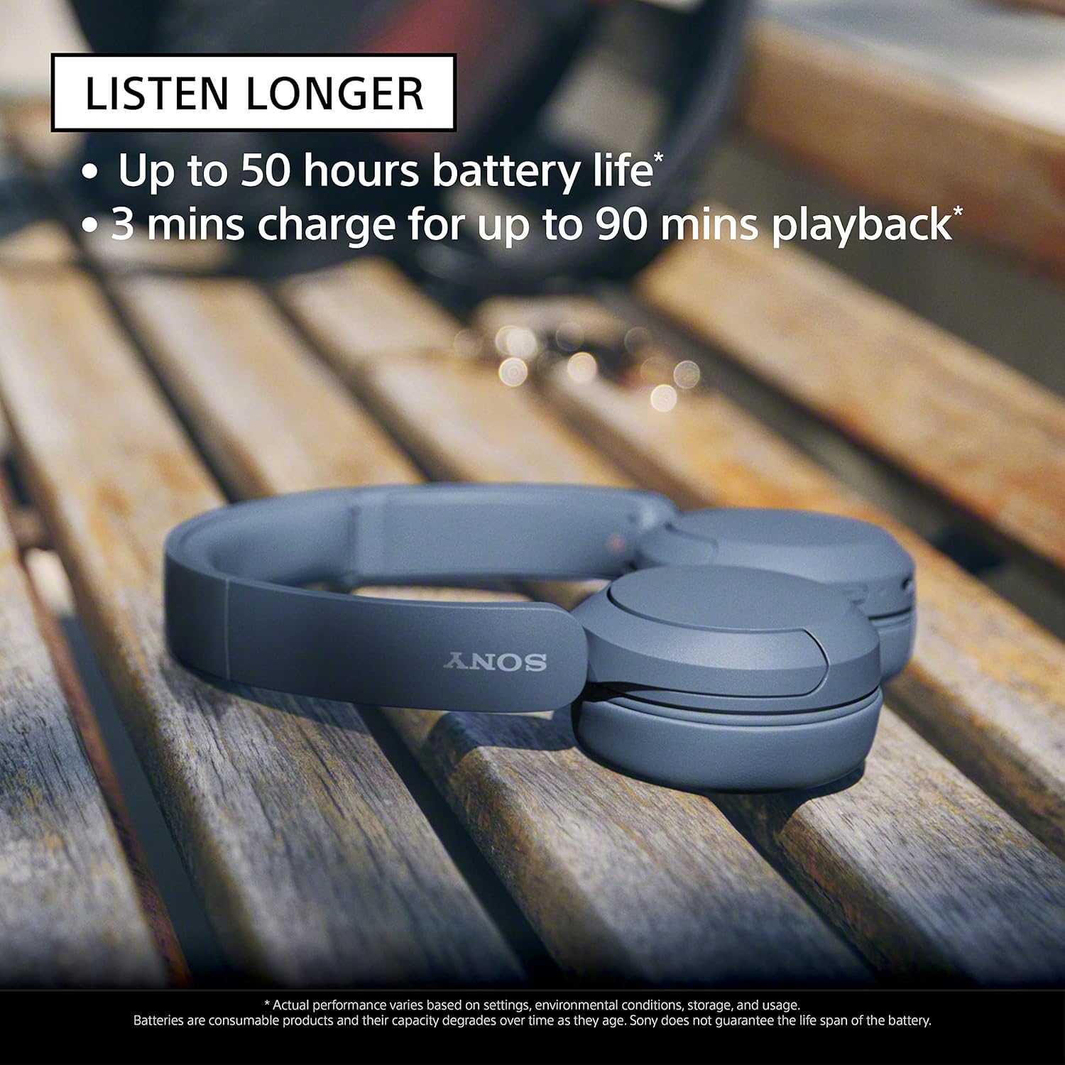 Sony WH-CH520 Wireless On-Ear Bluetooth Headphones with Microphone, Black