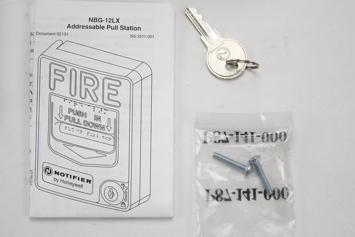 Notifier NBG-12LX Fire Alarm Addressable Pull Station Key Lock Red