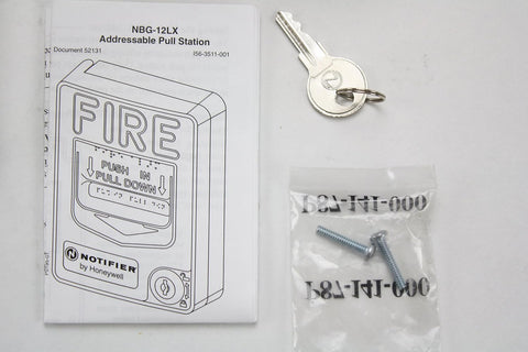 Notifier NBG-12LX Fire Alarm Addressable Pull Station Key Lock Red