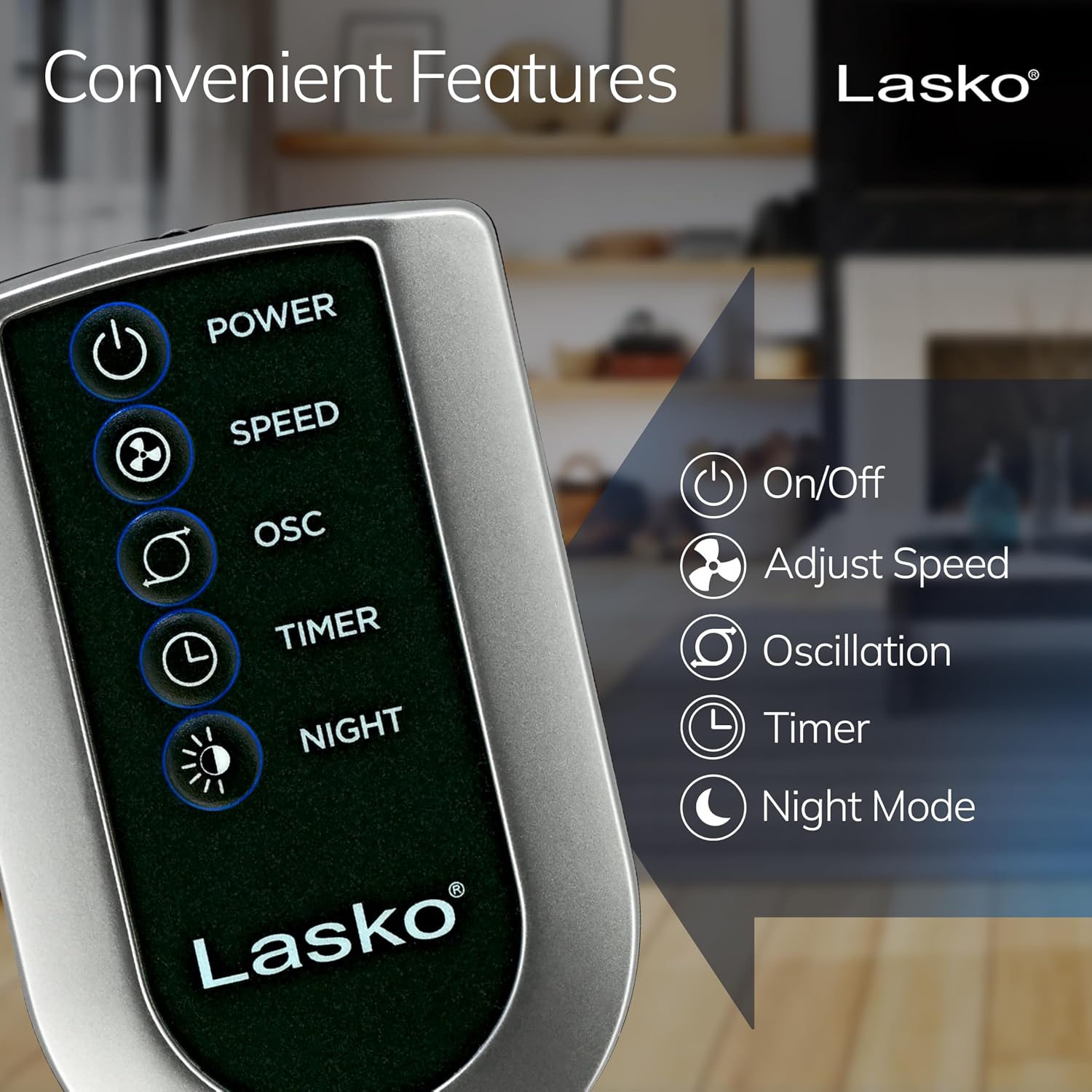 Lasko Oscillating Tower Fan with Remote - 48" - T48314 - Gray