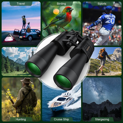 Binoculars for Adults High Powered - 20x70 HD Bird Watching Binoculars with Long Range - Clear Low Light Binoculars with High Magnification for Travel Hiking Sports Hunting Cruise Stargazing Wildlife