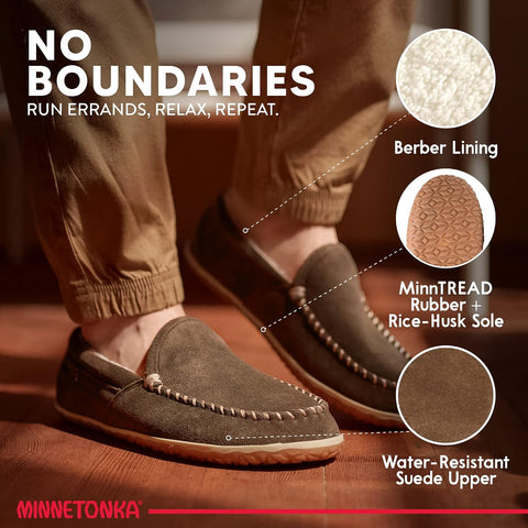 Minnetonka Men's Tilden Moccasin Suede Slipper