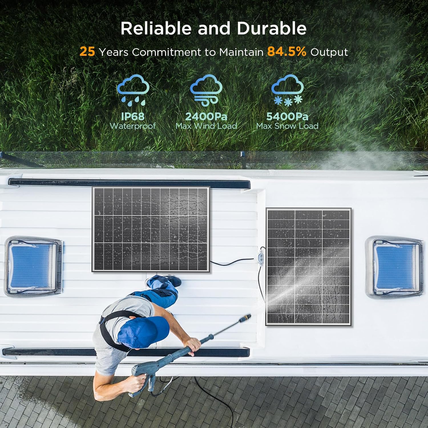 N-Type 16BB 100 Watt Solar Panel, 25% High Efficiency
