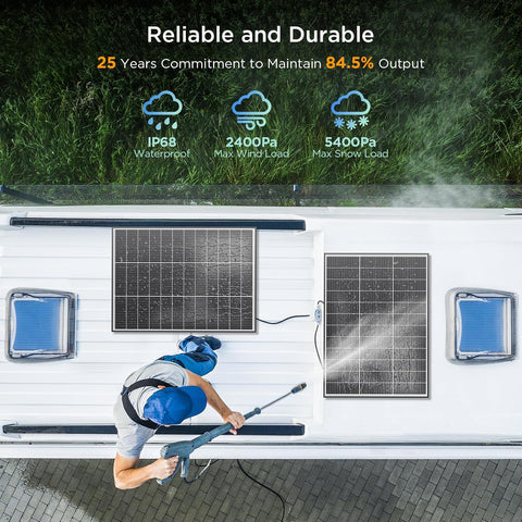 N-Type 16BB 100 Watt Solar Panel, 25% High Efficiency