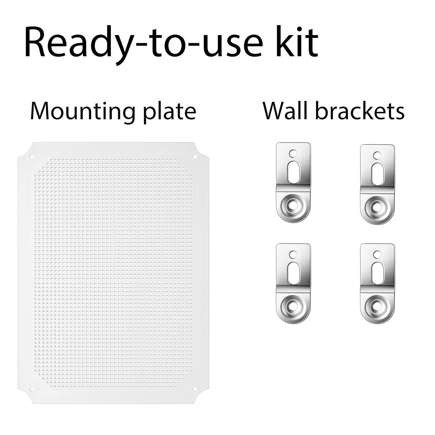 Gratury Junction Box, IP67 Waterproof Plastic Enclosure for Electrical Project, Hinged Grey Cover, Includes Mounting Plate and Wall Bracket
