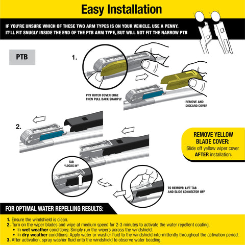 Rain-X 810195 Latitude 2-In-1 Water Repellent Wiper Blades, 26" and 17" Windshield Wipers (Pack Of 2), Automotive Replacement Windshield Wiper Blades With Patented Rain-X Water Repellency Formula