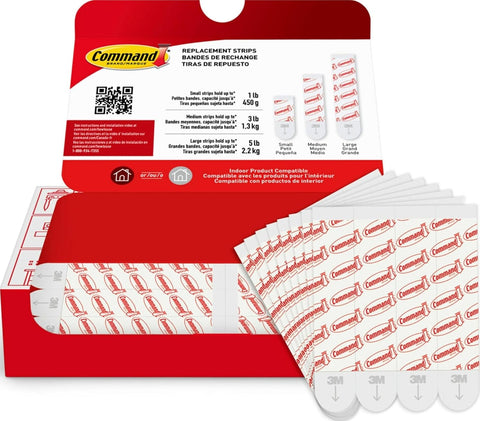 Command Indoor Large Replacement Strips, 20 Strips