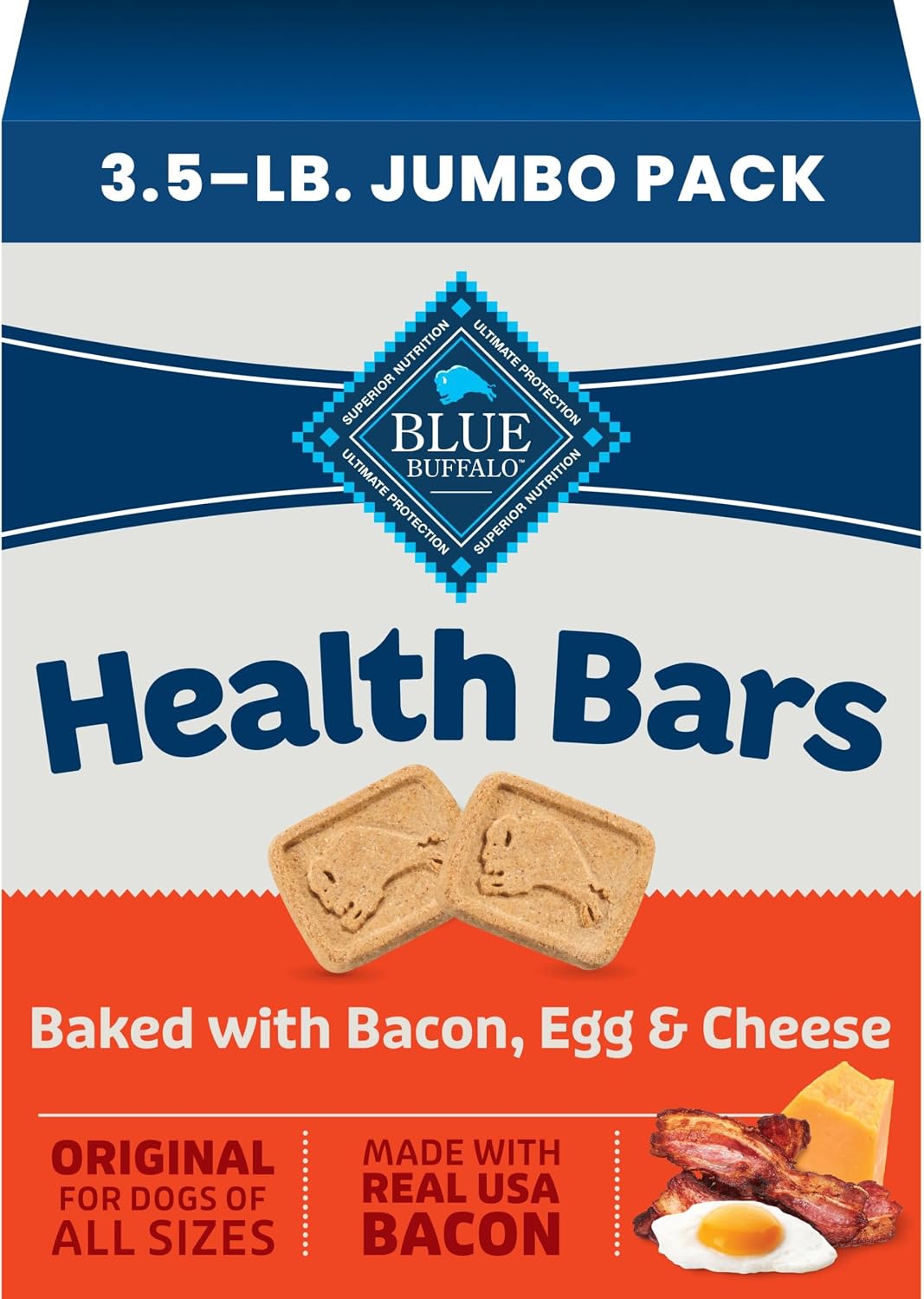 Blue Buffalo Health Bars Bacon Egg & Cheese Dog Biscuits, 3.5 lb