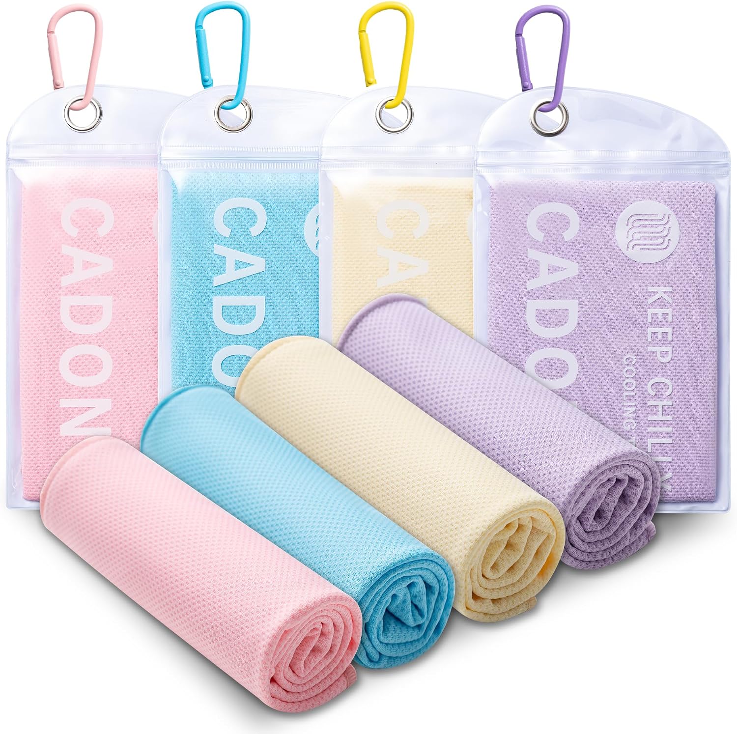 4 Pack Cooling Towel (40"x12"), Soft Breathable Chilly Towel, Ice Towel