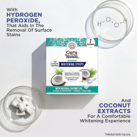 GuruNanda Teeth Whitening Strips - 4X Whiter Teeth, 7-Day Whitening Kit