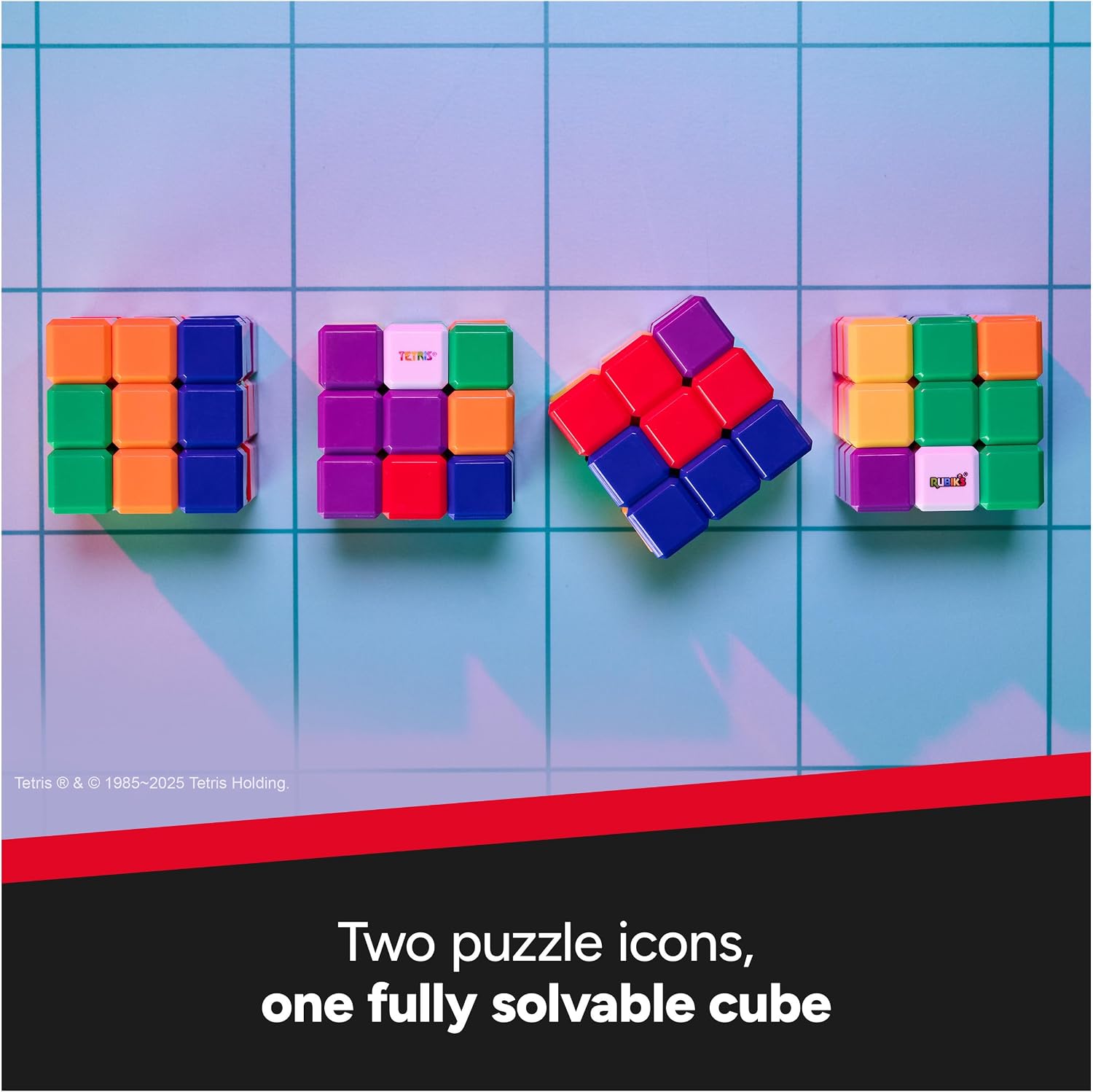 Rubik's Cube Tetris Edition 3x3 Cube Shapeshifting Puzzle Game Brain Teaser