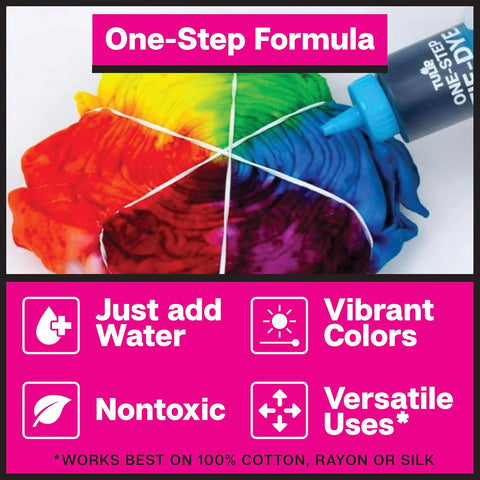 Tulip One-Step Tie Dye Kit, Large Group Activity, Gift, 14 Vibrant Colors, Permanent Fabric Dye, Easy Clean-up, 18 Prefilled Full-Size Bottles and Tools