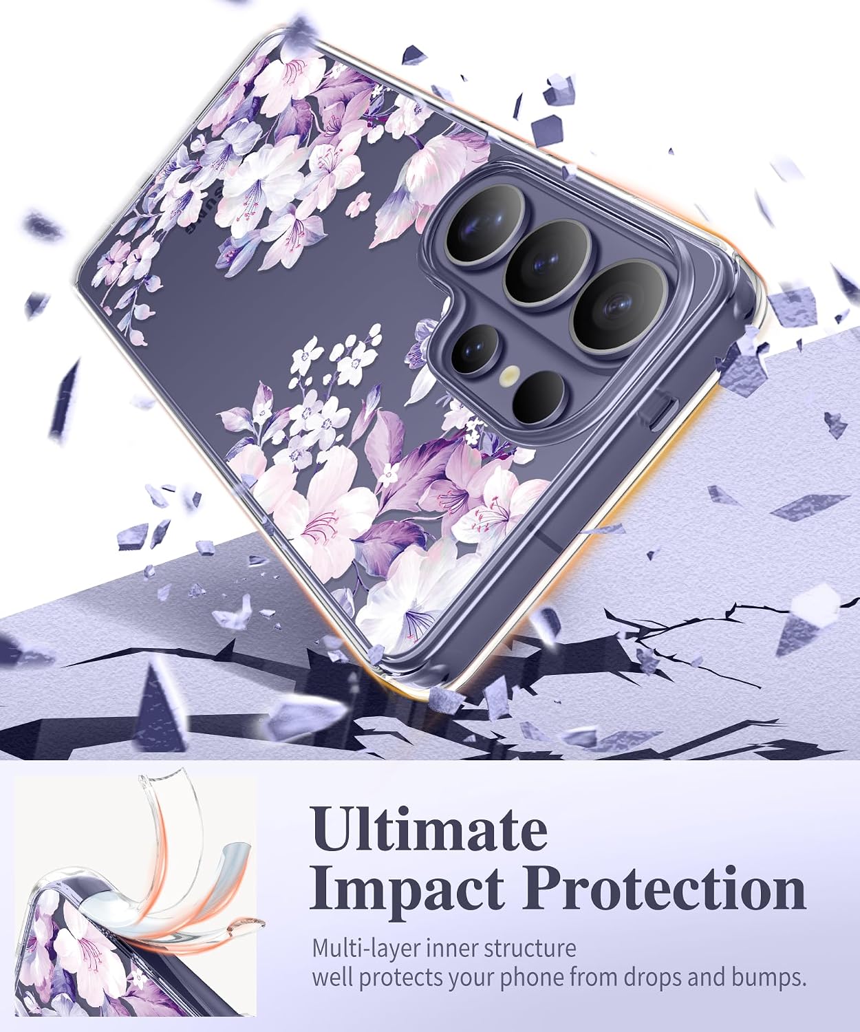 GVIEWIN for Samsung Galaxy S26 Ultra Case Floral Clear Slim Non-Yellowing