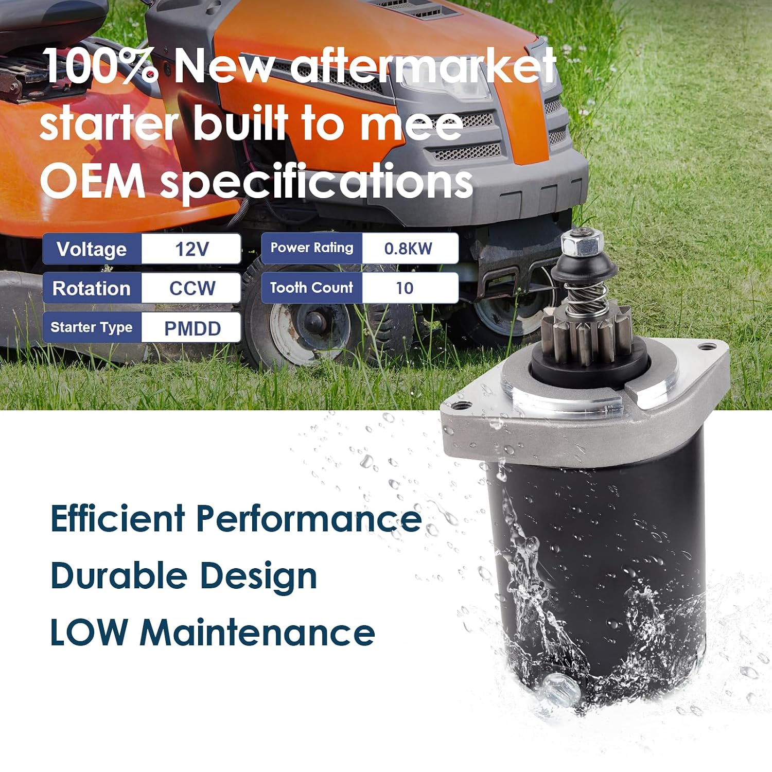 Ezexpreze 21163-0749 21163-0711 Starter for Kawasaki FR730V FR691V FR651V FR600V FS691V FS651V FS541V, Cub Cadet Z-Force 48 54 60 RZT46 RZT50 LTX1046 LTX1050