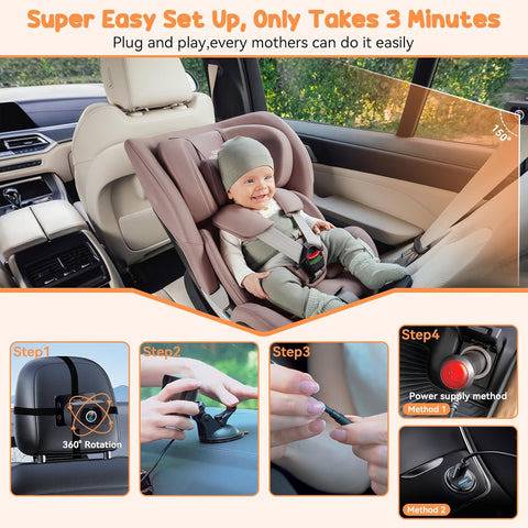 Rohent Baby Camera for Car 2 Pack: Dual HD 1080P Monitors with Night Vision
