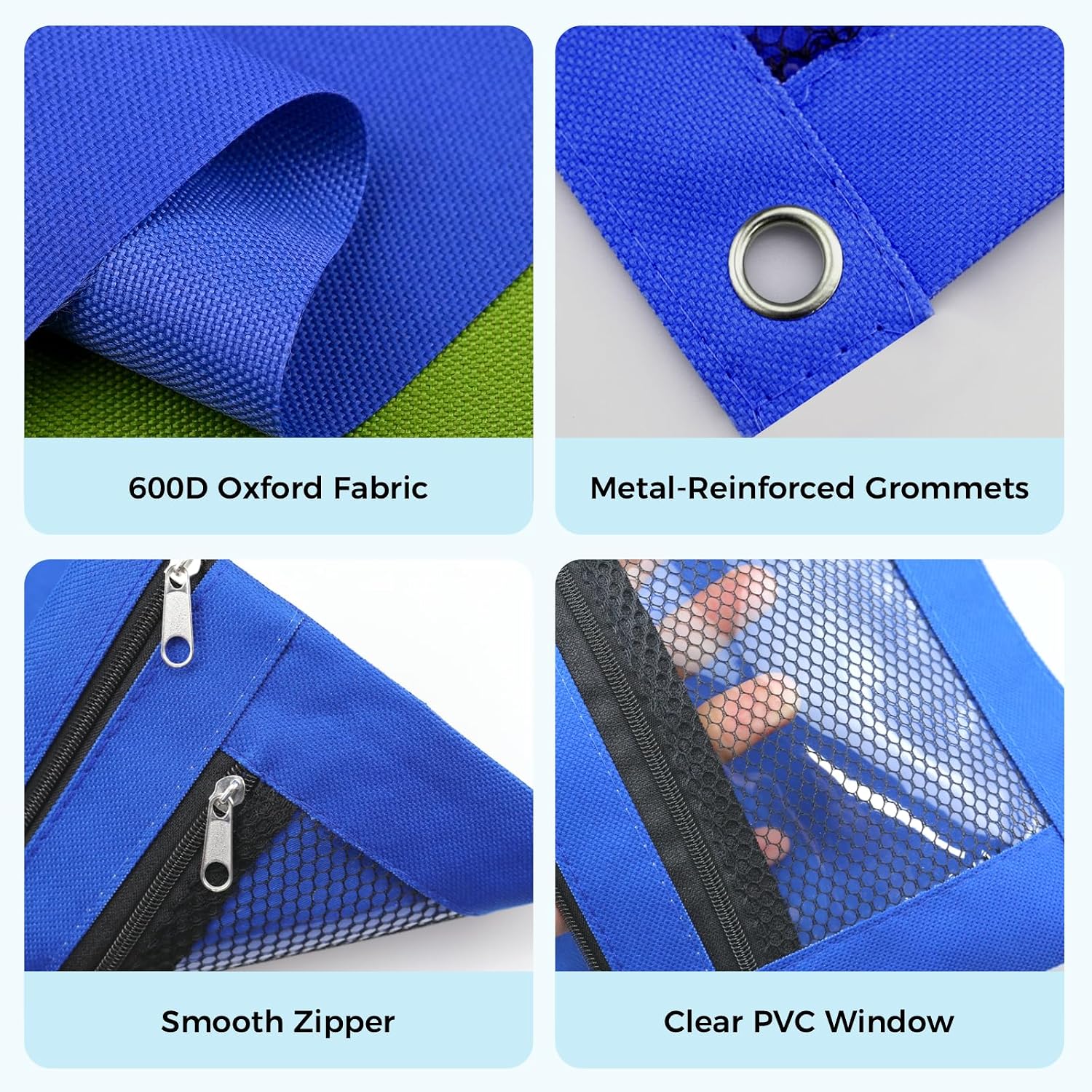 Pencil Pouch for 3 Ring Binder, Pencil Case with Zipper, 600D Fabric Pencil Pouch Bag Holder Accessories, Clear Window Pencil Case Aesthetic Back to School Organizer Pockets for Boy Girl (Deep Blue)