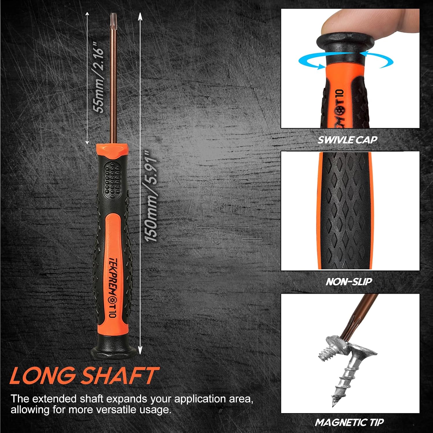 TEKPREM 8 in 1 Small Torx Screwdriver Set with T3 T4 T5 T6 T7 T8 T9 T10 Torx Security Bits,Complete Star Repair Kit for Apple,Macbook,Mac mini,Xbox one, Xbox360,PS3,PS4,PS5,Computer and Pocket Knives
