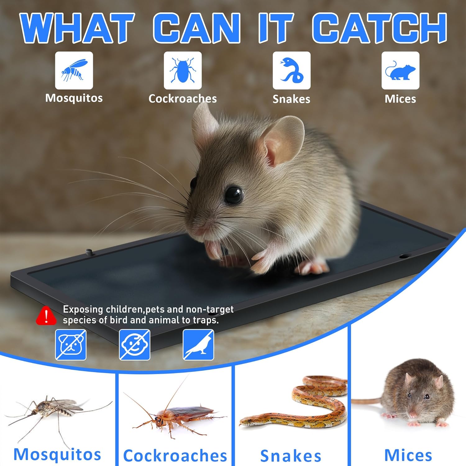 Landisun Mouse Rat Glue Large Traps for Snake Spider Pest Control 6pack