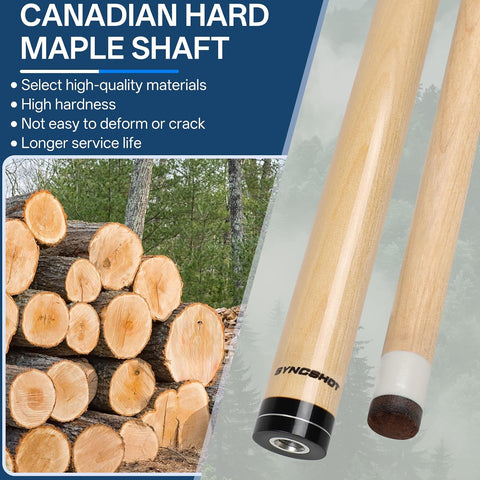 Pool Cue Set of 5, 58" Maple Wood Cue with Various Weights&Colors