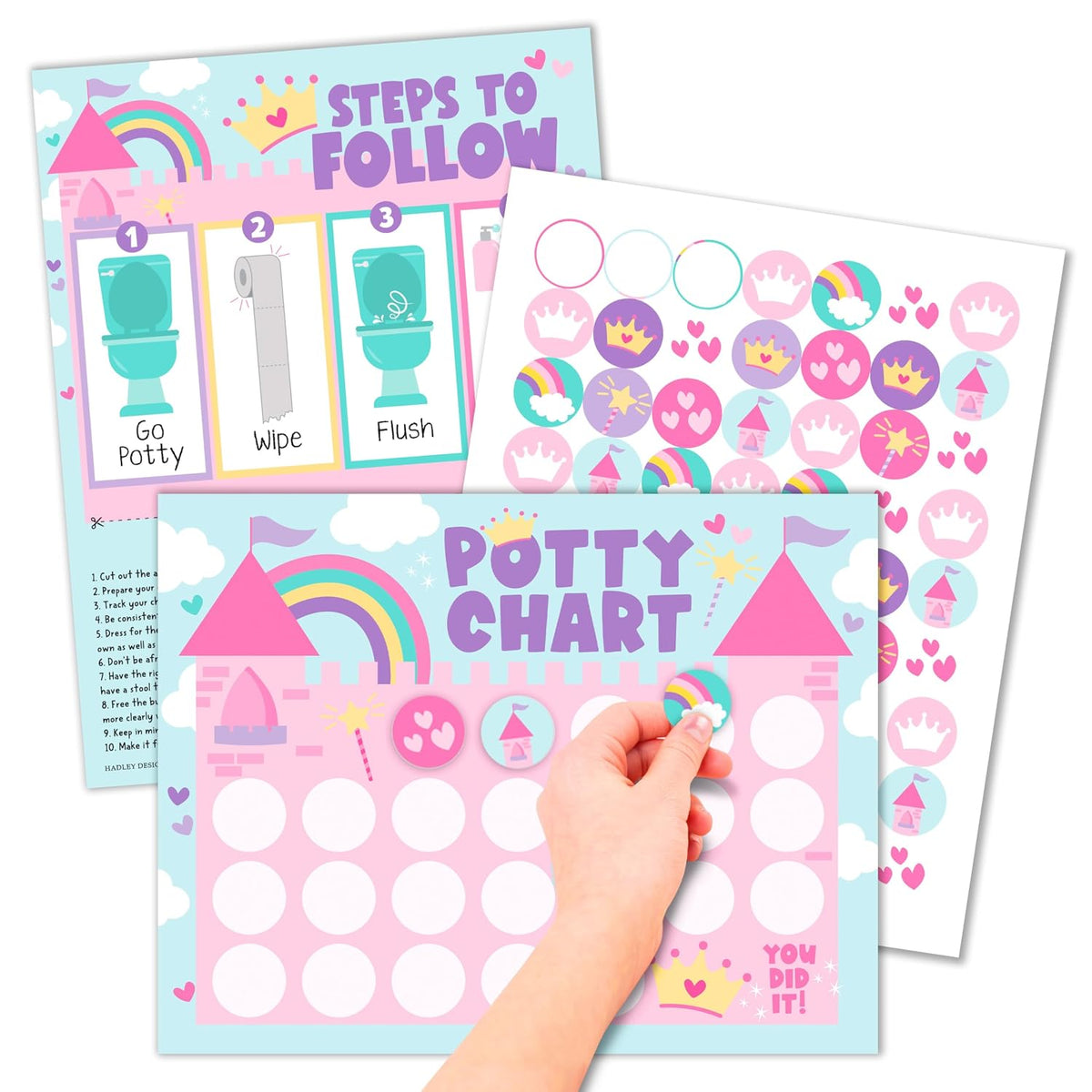 10 Potty Training Chart for Toddler Girls Sticker Reward Chart for Kids