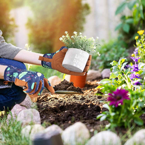 Bamllum Gardening Gloves for Women, Leather Garden Gloves