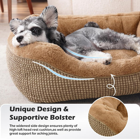 INVENHO Small Dog Bed for Small Dogs, Orthopedic Warming Soft Calming Sleeping Durable with Anti-Slip Bottom
