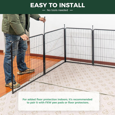 FXW Rollick Dog Playpen, Indoor, Yard & RV Camping, 32" H, 24 Panels
