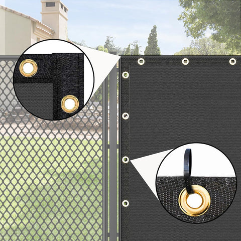 UPGRADE Privacy Fence Screen 4'x47' Dark Grey Outdoor 90% Visibility Blockage 170 GSM Mesh Shade Cover Panels for Backyard,Balcony,Home Decoration with Zip Ties,Customized Avaliable
