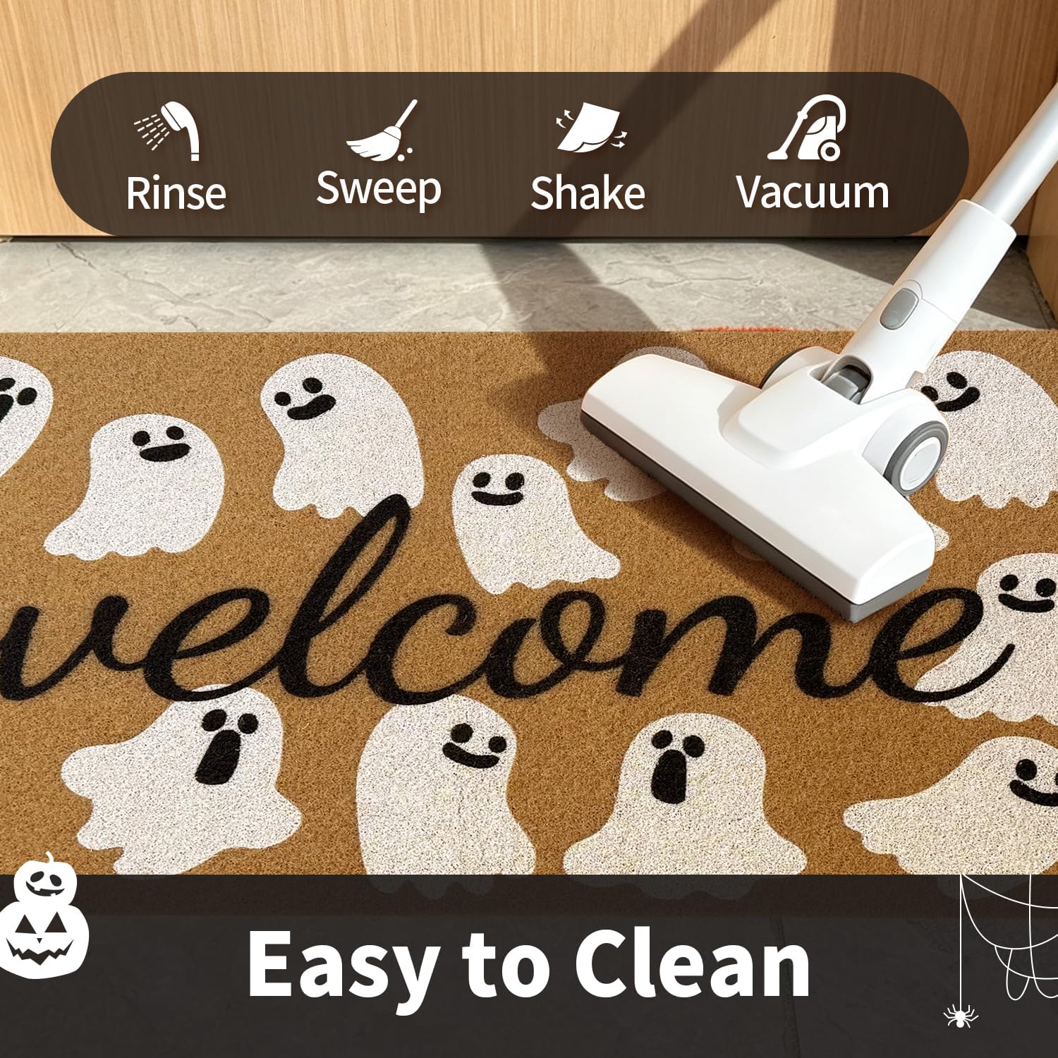 Halloween Door Mat, Non Slip Front Welcome Mat Outdoor Indoor 17x30