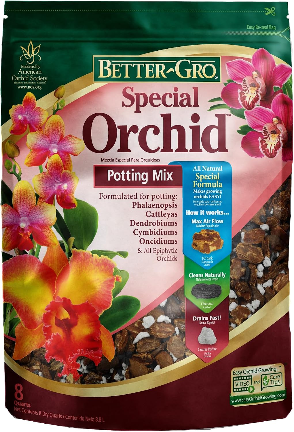 Better-Gro Special Orchid Mix - Orchid Bark Potting Mix - 8 Quarts