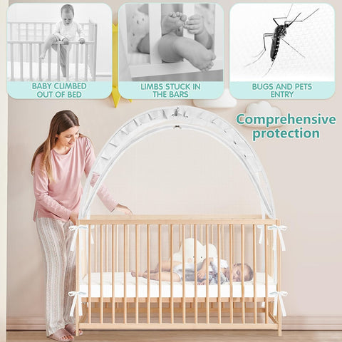 Crib Tent - Crib Net to Keep Baby in, Stop Baby from Climbing Out of Crib