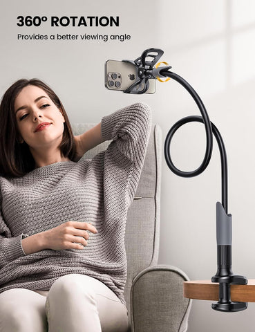 Lamicall Gooseneck Bed Phone Holder 33.4" Full Adjustable Flexible Arm
