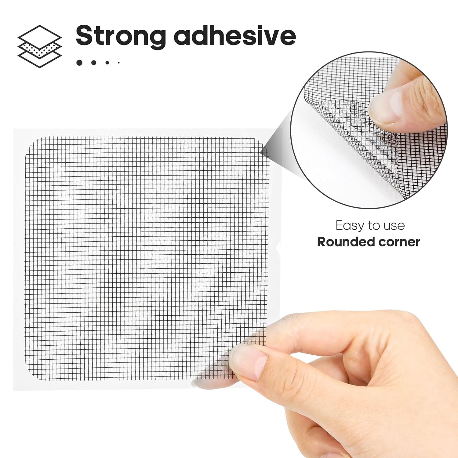 Secopad 14 Sheets Screen Patch Tape, Window Screen Repair Kit, Black