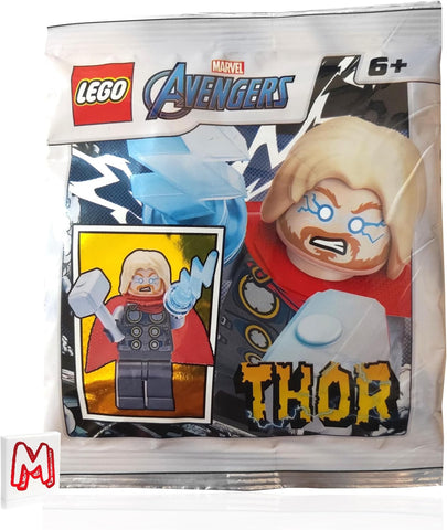 LEGO Super Heroes Avengers Minifigure - Thor with Mjolnir Hammer and Lighting Bolt (2020 Version)