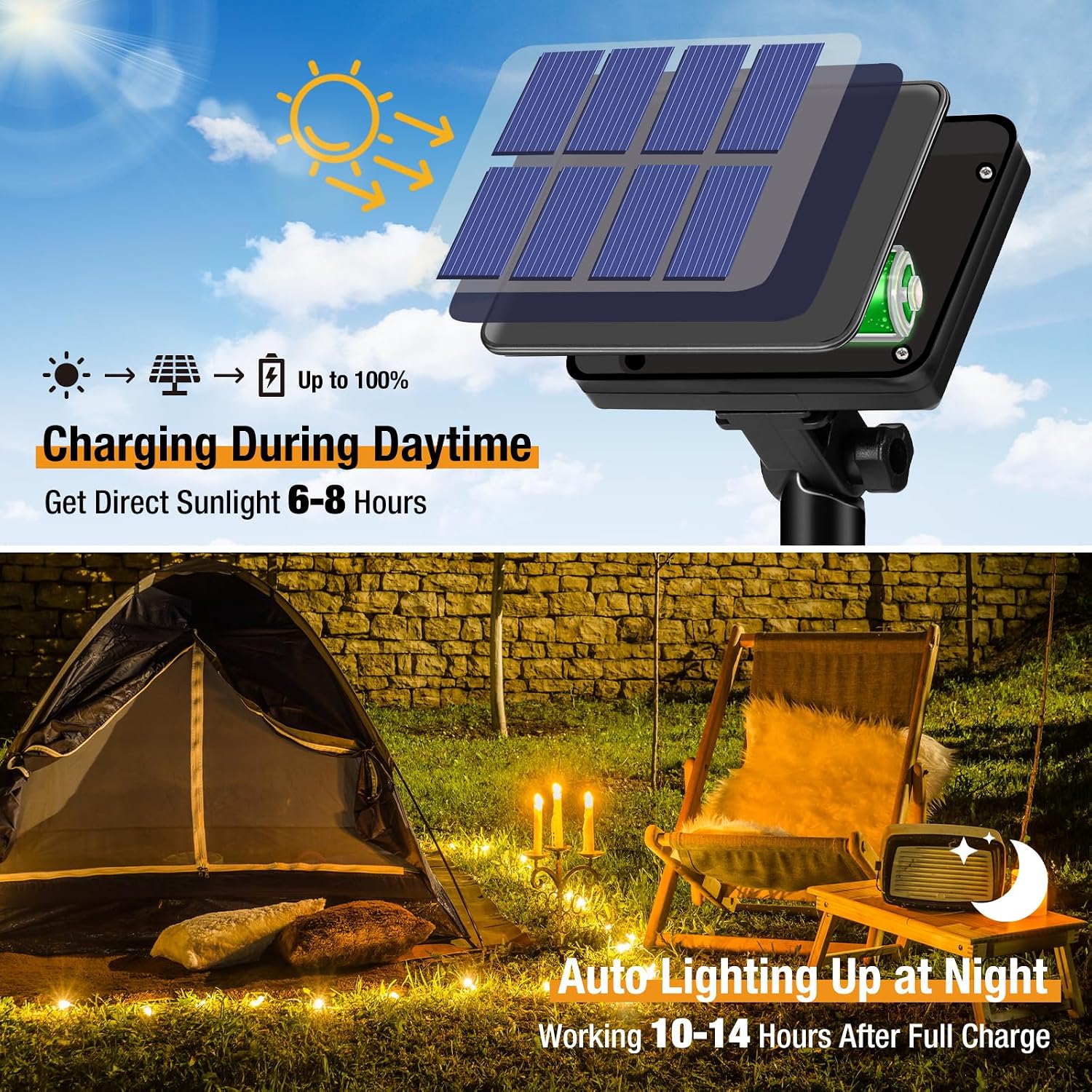 btfarm 4 Pack Solar String Lights Outdoor, Total 132FT 320LED Fairy Lights