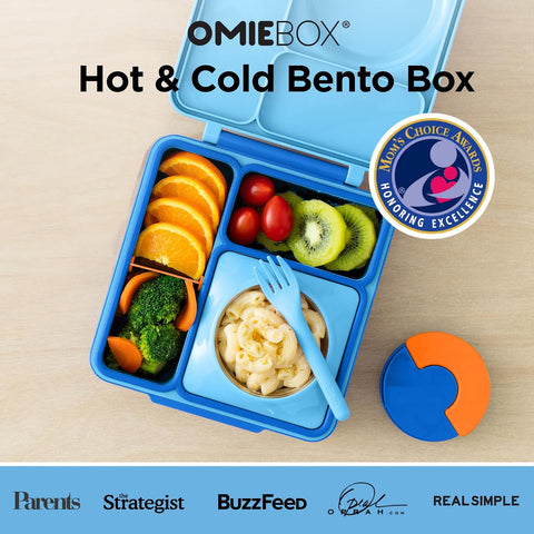 Omie OmieBox Kids Insulated Leakproof Bento Lunch Box with Food Jar (Blue Sky) (Pack of 2)