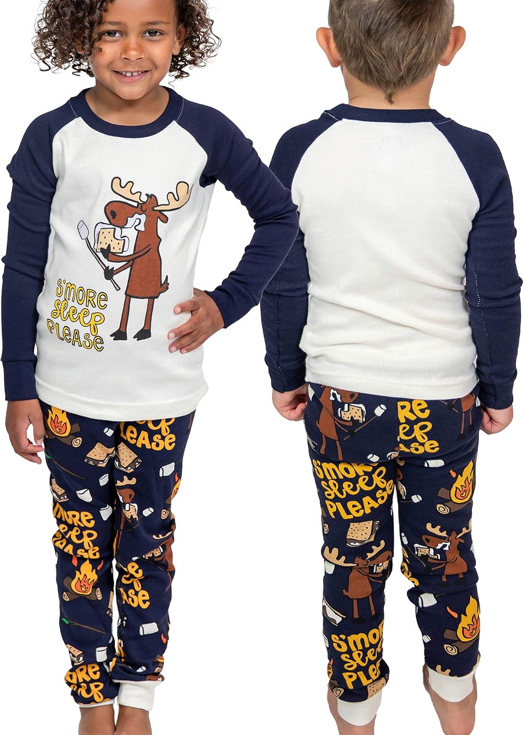 Lazy One Long-Sleeved Kids' Pajamas for Girls and Boys, Funny Kids' PJ Sets