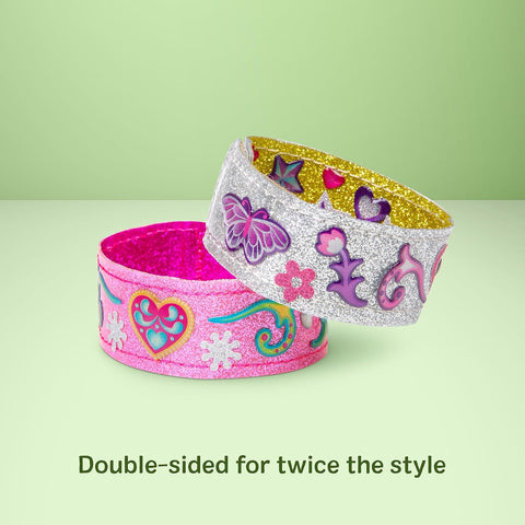 Melissa & Doug Design-Your-Own Bracelets with 100+ Sparkle Gem & Glitter Stickers, Kids Snap Bracelets, Stickers & Jewelry Crafts, Preschool Toys for Girls & Boys Ages 4+