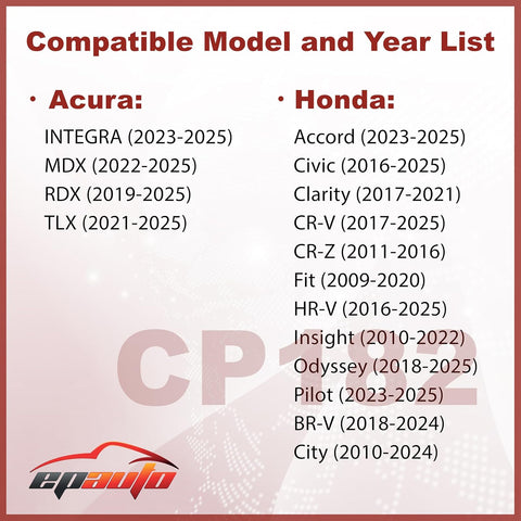 EPAuto CP182 (CF11182) Cabin Air Filter Replacement for Honda, 2 Packs